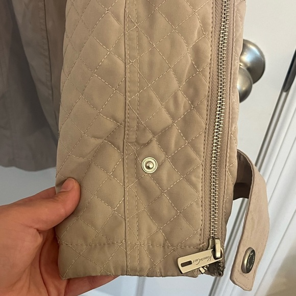 Kenneth Cole New York Quilted Tan Trench Coat Size Large - Picture 7 of 12